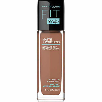 Picture of Maybelline Fit Me Matte + Poreless Liquid Foundation Makeup, Latte, 1 fl; oz; Oil-Free Foundation