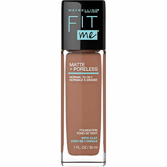 Picture of Maybelline Fit Me Matte + Poreless Liquid Foundation Makeup, Latte, 1 fl; oz; Oil-Free Foundation
