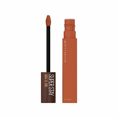 Picture of Maybelline SuperStay Matte Ink Liquid Lipstick, Long-lasting Matte Finish Liquid Lip Makeup, Coffee Edition, Highly Pigmented Color, Caramel Collector, 0.17 Fl Oz