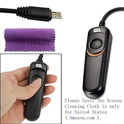 Picture of Pixel Remote Commander Shutter Release Cable S2 for Sony Cameras with Pholsy Screen Cleaning Cloth, Replaces Sony RM-SPR1