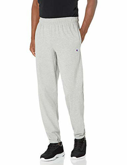 Picture of Champion mens Closed Bottom Light Weight Jersey Sweatpant Pants, Oxford Grey, XXX-Large US