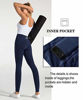 Picture of Dragon Fit High Waist Yoga Leggings with 3 Pockets(2 Side and 1 Inner),Tummy Control Workout Running 4 Way Stretch Yoga Pants (X-Large, Navy)