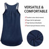 Picture of Hibelle Womens Tank, Teen Girls Nice Racerback Camisoles Scoop Neck Double Spaghetti Straps Solid Color Workout Clothes Form Fitting Dry Fit Jogging Pilates Casual Shirts Blue Medium
