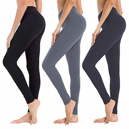 Picture of High Waisted Leggings for Women - Soft Athletic Tummy Control Pants for Running Cycling Yoga Workout - Reg & Plus Size