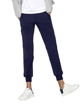 Picture of AJISAI Womens Joggers Pants Drawstring Running Sweatpants with Pockets Lounge Wear Navy L