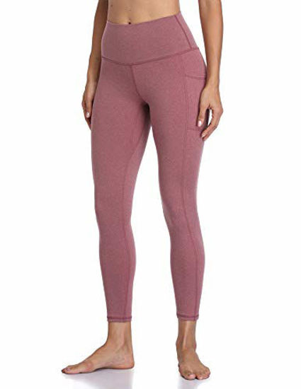 Picture of Colorfulkoala Women's High Waisted Yoga Pants 7/8 Length Leggings with Pockets (XL, Heather Red)