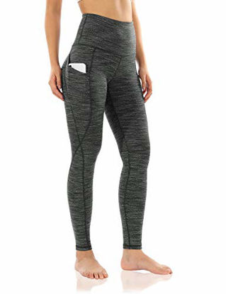 Picture of ODODOS Women's High Waisted Yoga Pants with Pocket, Workout Sports Running Athletic Pants with Pocket, Full-Length, Jaquard Charcoal, Small