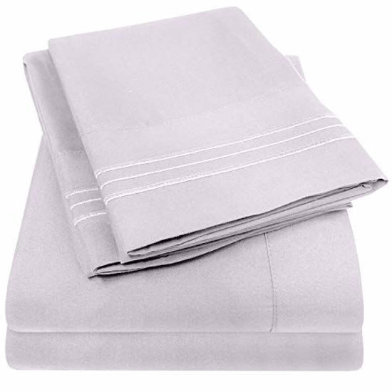 Picture of 1500 Supreme Collection Bed Sheet Set - Extra Soft, Elastic Corner Straps, Deep Pockets, Wrinkle & Fade Resistant Hypoallergenic Sheets Set, Luxury Hotel Bedding, Queen, Lilac
