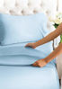 Picture of California King Size Sheet Set - 4 Piece - Hotel Luxury Bed - Extra Soft - Deep Pockets - Breathable & Cooling - Wrinkle Free - Comfy - Light Blue Bed Sheets - Cali Kings Sheets Baby Blue Pc