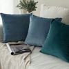 Picture of MIULEE Pack of 2 Velvet Pillow Covers Decorative Square Pillowcase Soft Solid Cushion Case for Couch Sofa Bedroom Car 24 x 24 Inch 60 x 60 cm Teal