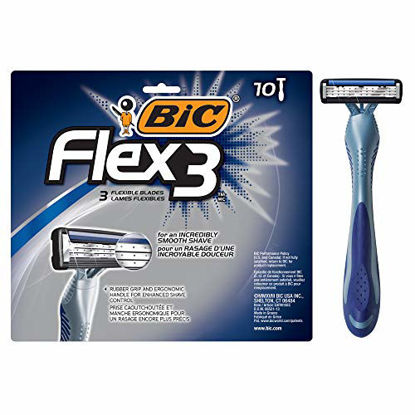 Picture of BIC Flex 3 Men's 3-Blade Disposable Razor, 10 Count