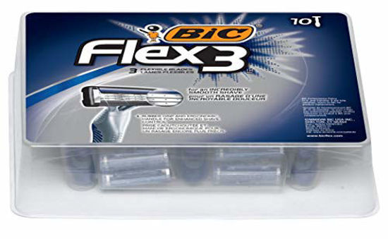 GetUSCart- BIC Flex 3 Men's 3-Blade Disposable Razor, 10 Count