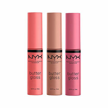 Picture of NYX PROFESSIONAL MAKEUP Butter Gloss - Angel Food Cake, Creme Brulee, Madeleine, Pack Of 3
