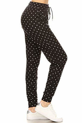 Picture of Leggings Depot JGA-R885-XL Polka Dots Print Jogger Pants, X-Large