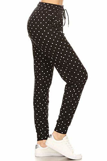 Picture of Leggings Depot JGA-R885-XL Polka Dots Print Jogger Pants, X-Large