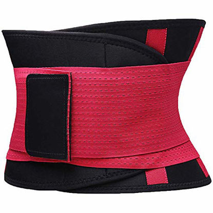 Picture of VENUZOR Waist Trainer Belt for Women - Waist Cincher Trimmer - Slimming Body Shaper Belt - Sport Girdle Belt (UP Graded)(Rose Red,X-Large)