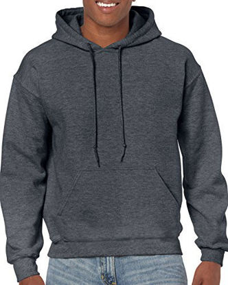 Picture of Gildan Men's Fleece Hooded Sweatshirt, Style G18500, Dark Heather, Large
