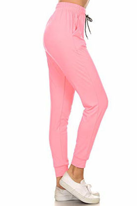 Picture of Leggings Depot JGA128-CORAL-XL Solid Jogger Track Pants w/Pockets, X-Large