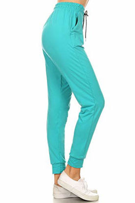 Picture of Leggings Depot JGA128-JADE-XL Solid Jogger Track Pants w/Pockets, X-Large