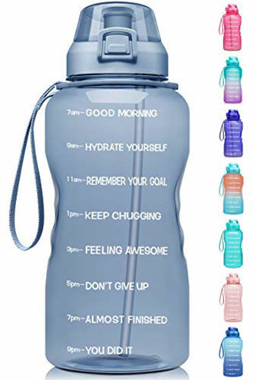 Fidus Large 1 Gallon/128oz Motivational Water Bottle with Time Marker & Straw,Leakproof Tritan BPA Free Water Jug,Ensure You Drink Enough Water Daily for Fitness,Gym and Outdoor Sports 
