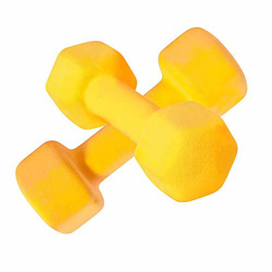 Anti-Slip Anti-roll Portzon Set of 2 Neoprene Dumbbell Hand Weights 