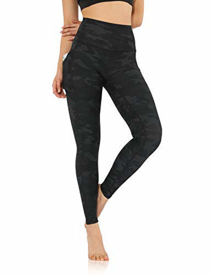 GetUSCart- ODODOS Women's Out Pockets High Waisted Pattern Yoga Pants,  Workout Sports Running Athletic Pattern Pants, Full-Length, Plus Size,  Charcoal Camo, XX-Large