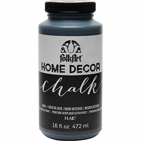 Picture of FolkArt Home Decor Chalk Furniture & Craft Paint in Assorted Colors, 16 ounce, Rich Black