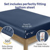 Picture of California Design Den Twin-XL Sheets for College Dorm - 400 Thread Count 100% Natural Combed Cotton, Soft and Silky Sateen Weave Bedsheets, Indigo Navy Blue Solid 3 Piece Bedding