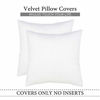 Picture of MIULEE Pack of 2 Velvet Soft Solid Decorative Square Throw Pillow Covers Set Cushion Case for Christmas Couch Sofa Bedroom Car 16 x 16 Inch 40 x 40 cm Pure White