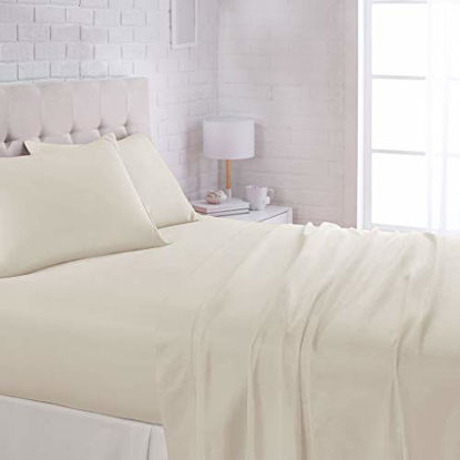 Picture of Amazon Basics Microfiber Sheet Set, Queen, Beige