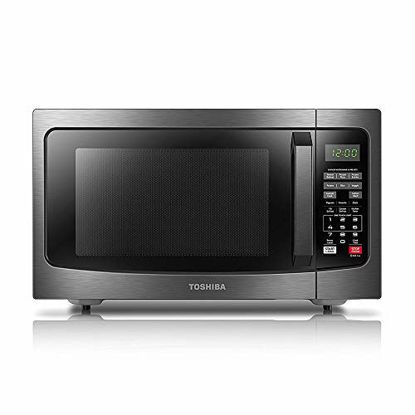 Picture of Toshiba EM131A5C-BS Microwave Oven with Smart Sensor Easy Clean Interior, ECO Mode and Sound On-Off, 1.2 Cu. ft, Black Stainless Steel