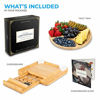 Picture of Smirly Cheese Board and Knife Set: 13 x 13 x 2 Inch Wood Charcuterie Platter for Wine, Cheese, Meat