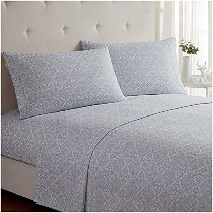 Picture of Mellanni Bed Sheet Set - Brushed Microfiber 1800 Bedding - Wrinkle, Fade, Stain Resistant - 3 Piece (Twin, Laced Sky Blue)