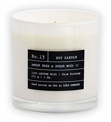 Picture of Lulu Candles | Amber, Rose & Sheer Musk II | Luxury Scented Soy Jar Candle | Hand Poured in The USA | Highly Scented & Long Lasting | 9 Oz. NO LID/NO Box