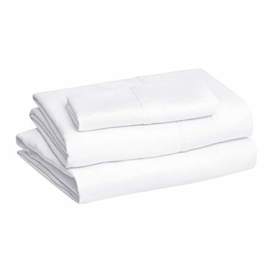 GetUSCart- Basics Lightweight Super Soft Easy Care Microfiber Bed  Sheet Set with 16 Deep Pockets - Full, Bright White & Light-Weight  Microfiber Duvet Cover Set with Snap Buttons - Full/Queen, Bright White