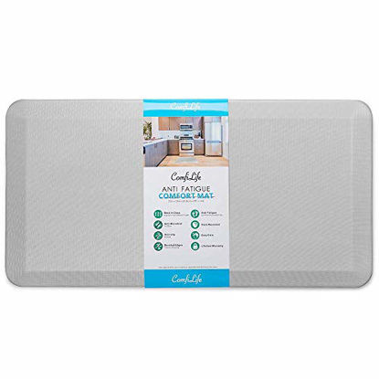 Picture of ComfiLife Anti Fatigue Floor Mat - 3/4 Inch Thick Perfect Kitchen Mat, Standing Desk Mat - Comfort at Home, Office, Garage - Durable - Stain Resistant - Non-Slip Bottom (20" x 39", Silver)