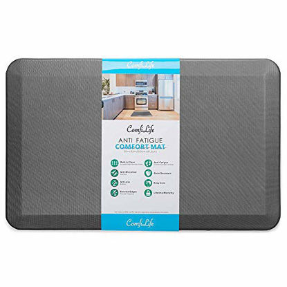 Picture of ComfiLife Anti Fatigue Floor Mat - 3/4 Inch Thick Perfect Kitchen Mat, Standing Desk Mat - Comfort at Home, Office, Garage - Durable - Stain Resistant - Non-Slip Bottom (20" x 32", Charcoal)