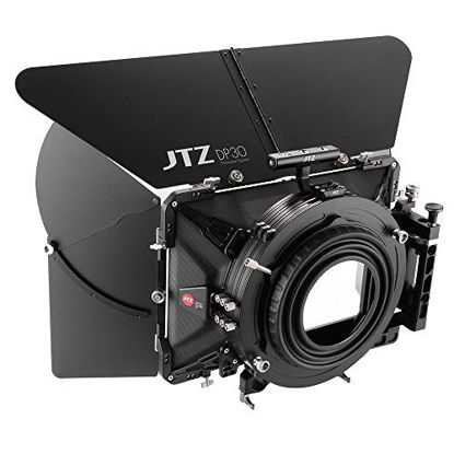 Picture of JTZ DP30 Cine Carbon Fiber 6x6 Matte Box with 15mm/19mm Rod Rail Rig and Top Handle for ARRI RED FS5 FS7 Canon C100 C200 C300 BMD Blackmagic BMPCC BMCC Pocket Cinema Camera Panasonic Filmmaking
