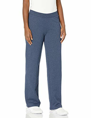 Picture of Hanes womens Comfortsoft Ecosmart Women's Regular Open Bottom Leg athletic sweatpants, Hanes Navy Heather, Large US