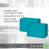 Picture of Gaiam Essentials Yoga Block (Set of 2) - Supportive Latex-Free EVA Foam Soft Non-Slip Surface for Yoga, Pilates, Meditation, Vivid Blue