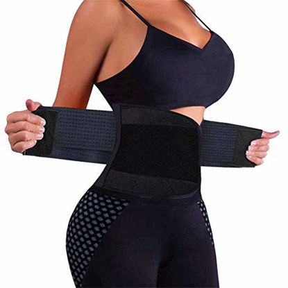 Picture of VENUZOR Waist Trainer Belt for Women - Waist Cincher Trimmer - Slimming Body Shaper Belt - Sport Girdle Belt (UP Graded)(Black,Medium)