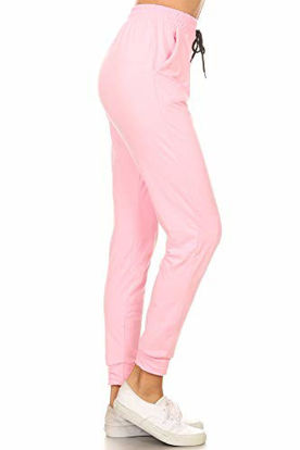 Picture of Leggings Depot JGA128-PINK-XL Solid Jogger Track Pants w/Pockets, X-Large