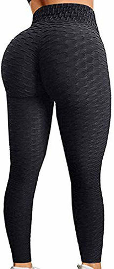 Buy AEEZO Booty Leggings for Women Textured Scrunch Butt Lift Yoga Pants  Slimming Workout High Waisted Anti Cellulite Tights at Amazon.in