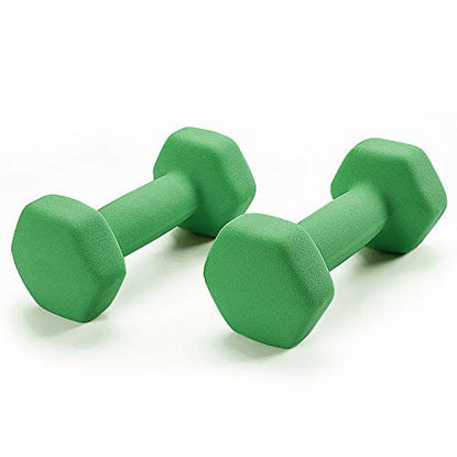 Picture of Portzon Set of 2 Neoprene Dumbbell Hand Weights, Anti-Slip, Anti-roll