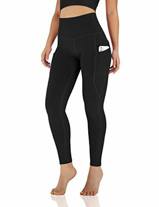 Picture of ODODOS Women's High Waisted Yoga Leggings with Pocket, Workout Sports Running Athletic Leggings with Pocket, Full-Length, Black,Medium