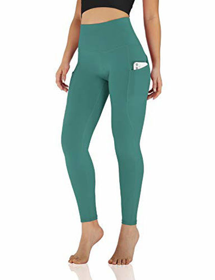 ODODOS Women's High Waisted Yoga Pants with Pocket, Workout Sports Running  Athletic Pants with Pocket, Full-Length, Plus Size, Teal,XXX-Large