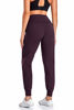 Picture of Oalka Women's Joggers High Waist Yoga Pockets Sweatpants Sport Workout Pants Vintage Violet Purple XS