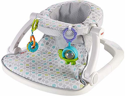 Picture of Fisher-Price Sit-Me-Up Floor Seat [Amazon Exclusive], Grey/Green/Blue (FLD88)