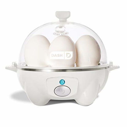 Picture of Dash Rapid Egg Cooker: 6 Egg Capacity Electric Egg Cooker for Hard Boiled Eggs, Poached Eggs, Scrambled Eggs, or Omelets with Auto Shut Off Feature - White