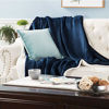 Picture of Bedsure Sherpa Fleece Blanket Twin Size Navy Blue Plush Blanket Fuzzy Soft Blanket Microfiber
